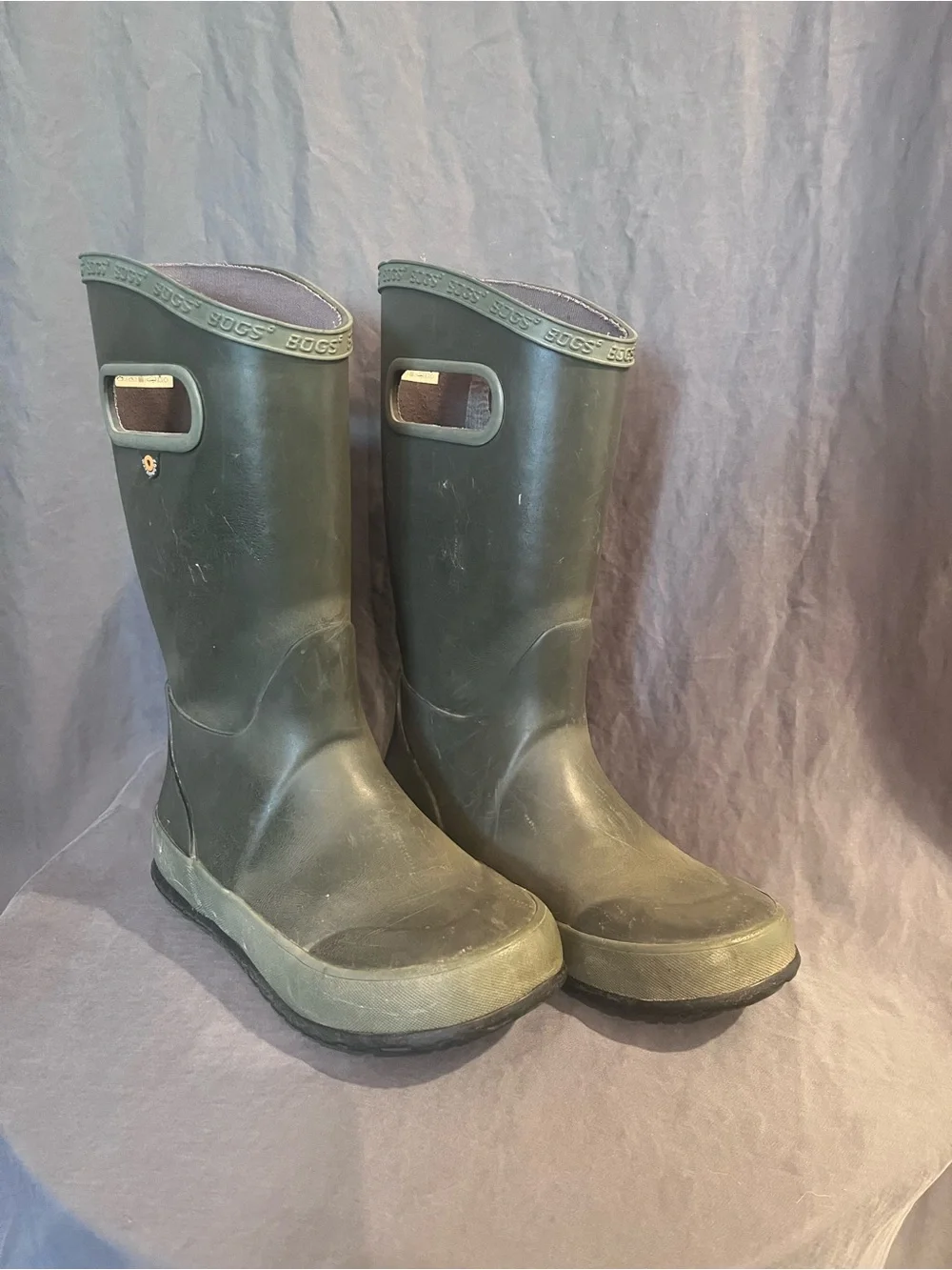 Bogs Dark Olive Green Tall Waterproof Handle Boots